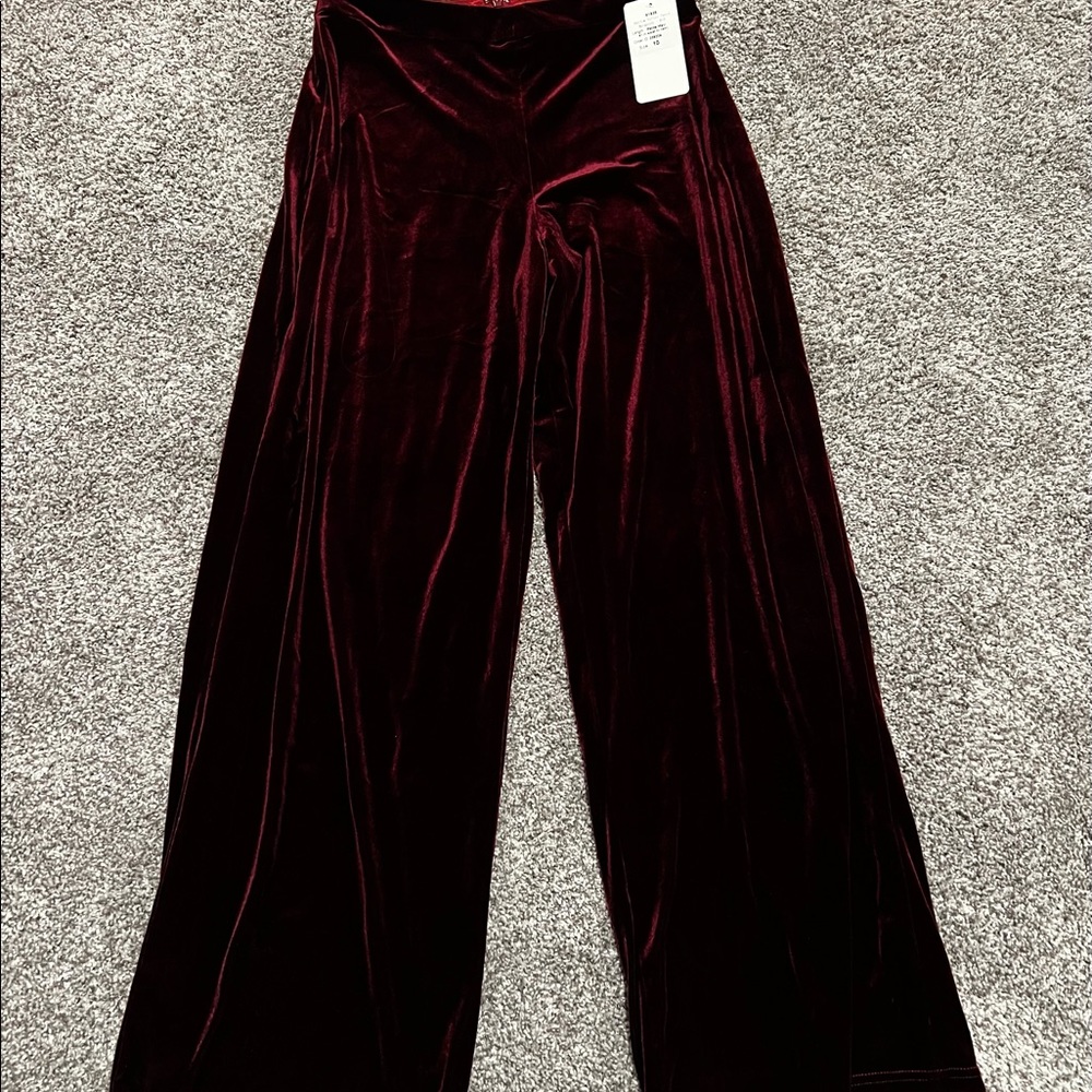 Revelry Burgundy Harlow Velvet Pants